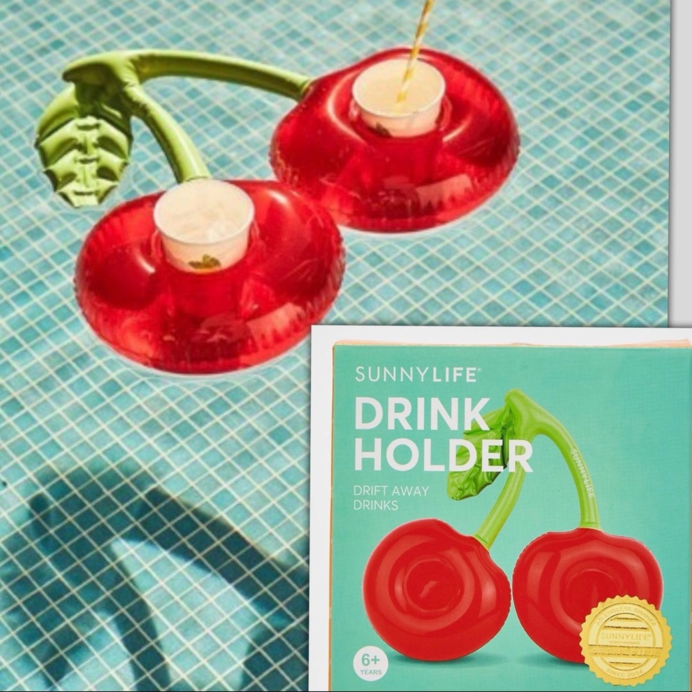 Sunnylife Cherry Inflatable Drink Holder